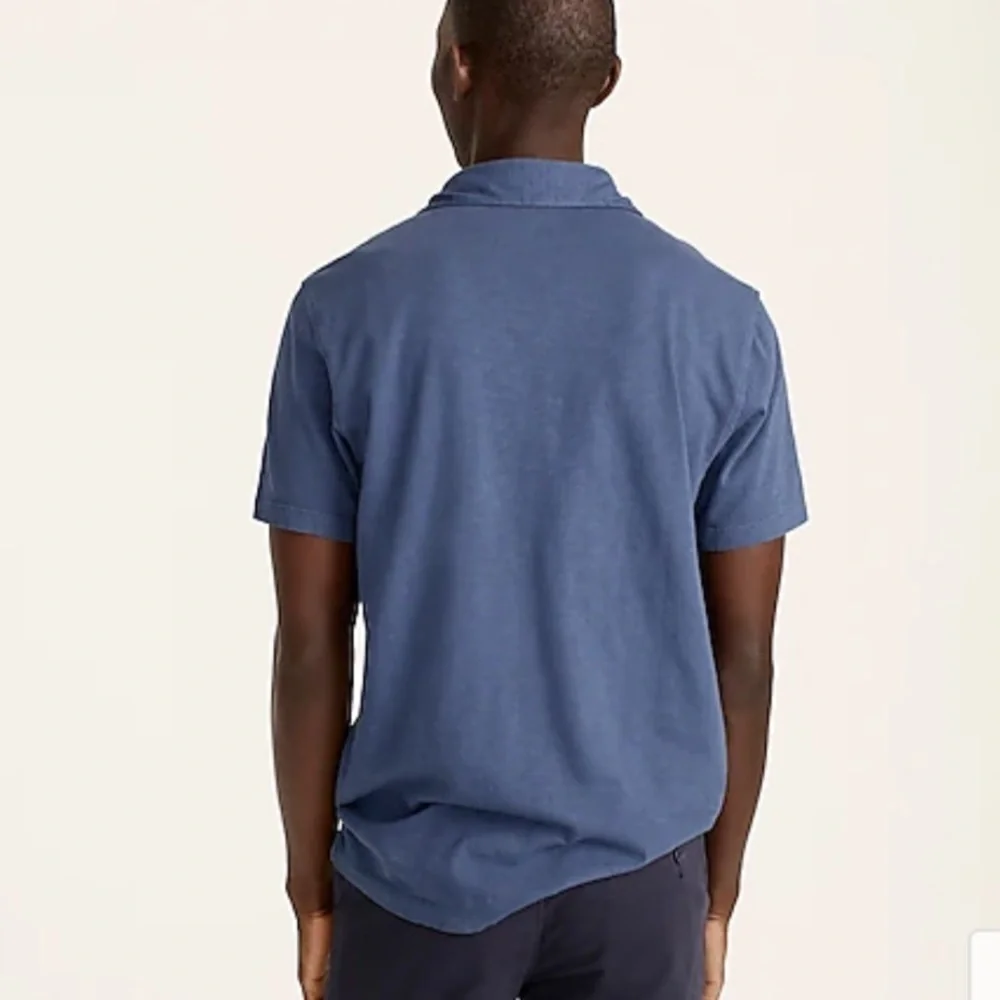 J crew garment dyed slub cotton polo manor blue